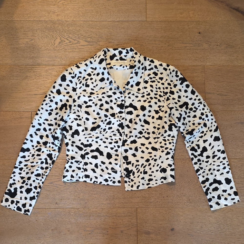 Dana Buchman Black and White Animal Print Blazer